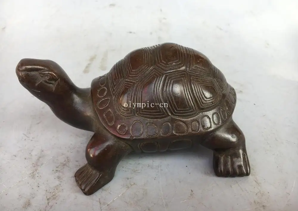 

5.5''Fine bronze copper home fengshui auspicious longevity beast turtle tortoise