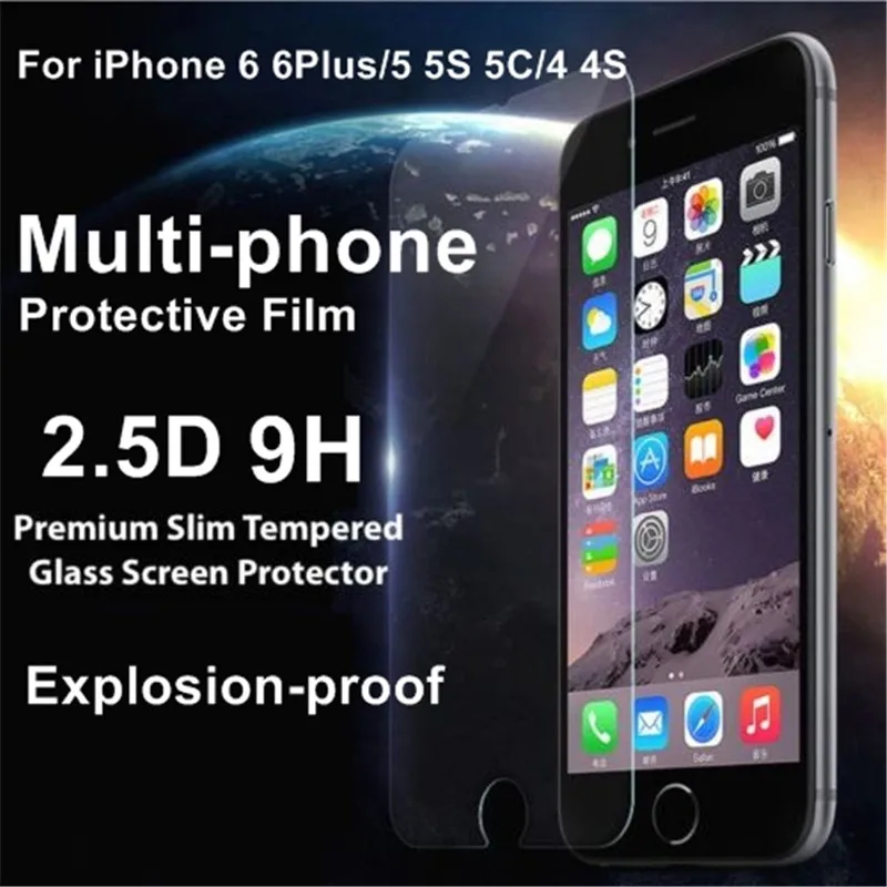 Tempered Glass Screen Protector For Apple iPhone 6 6S Plus 5 5S 5C SE 3 2 SE2 4 4S 4.7 5.5 inch Protective Film Guard