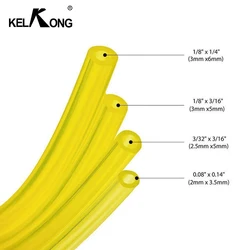 KELKONG-diámetro interior de combustible para motocicleta, 1 M, de 3mm x 5mm diámetro interior, 3mm x 6mm, tubería amarilla, línea de filtro de combustible, tubería de aceite, piezas de repuesto para tanque de combustible