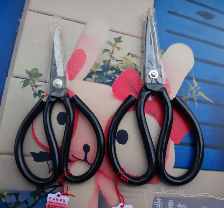 Straight blades Daji A3 195mm length high carbon steel leather scissors soft rubber grip household shear