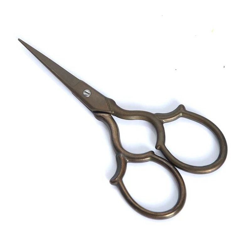 Scissors Vintage Zakka Titanium Handmade Stitch Scissors Handicrafts Household Tools10cm CP0380