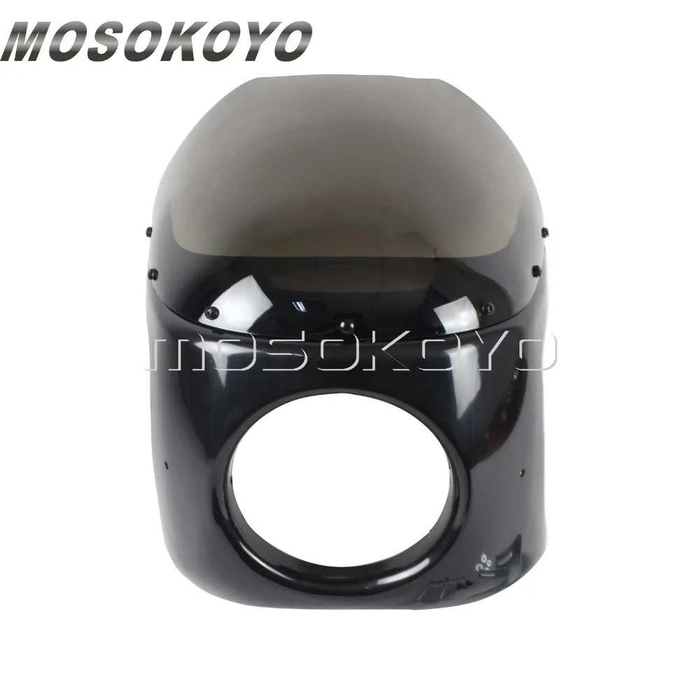 Motorcycle 7inch & 7\'\' Front Headlight Fairing WindScreen Windshield Universal For Cafe Racer Motorcycle Retro Head Light Screen
