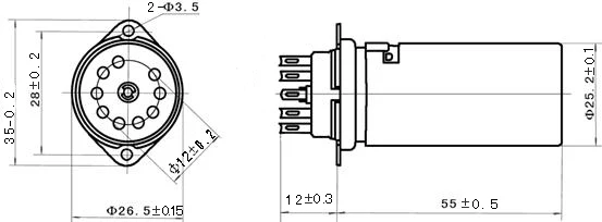 Wholesale and retail 4pcs 9Pin Gold Tube sockets Skirted Shield Chassis for 12AX7 12AU7 ECC82 6DJ8 free shipping