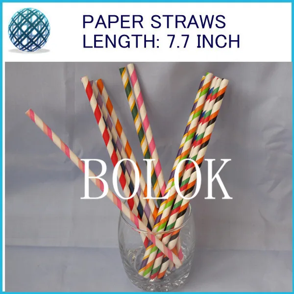 Free Shipping Wholesale 300pcs/Lot Striped And Polka Dot Drinking Paper Straws For Wedding Birthday Party Decoration