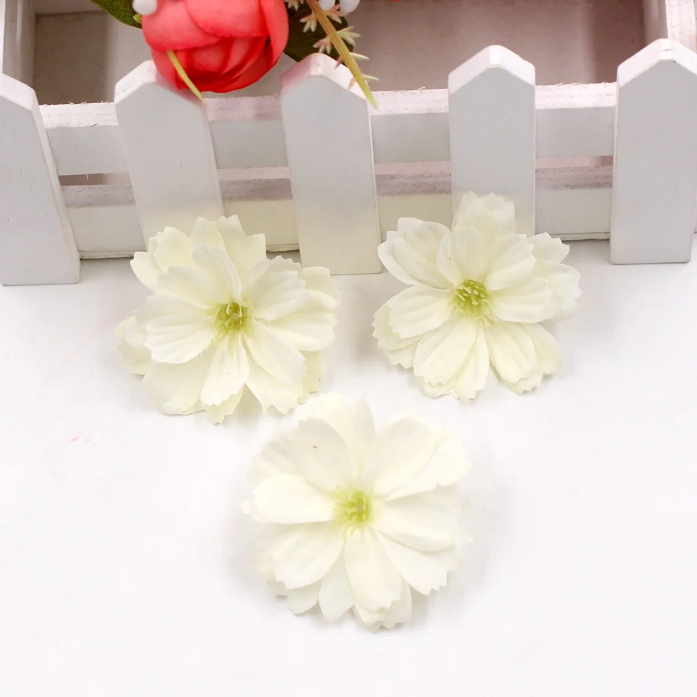 10pcs 4.5cm Artificial Silk Flower Head Wedding Decoration DIY Flower Home Hoom Decor Scrapbook Craft Flower Gifts Accessories