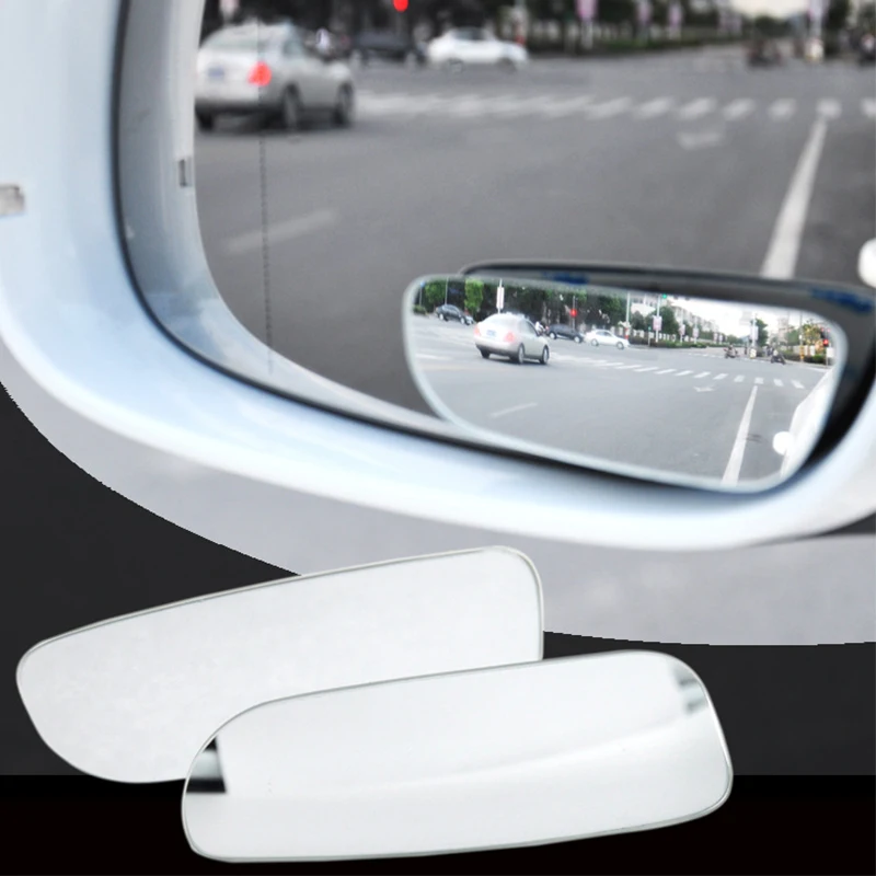 1 pair Car 360 Degree Blind Spot Mirror Wide Angle long Convex Mirror Small Round Side Blindspot Rearview Parking Mirror