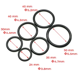 5pcs 24mm 30mm 35mm 40mm 45mm 50mm Inner Dia. Plastic O Ring Apparel Garments Shoes Backpack Outdoor Bag Parts Accessory