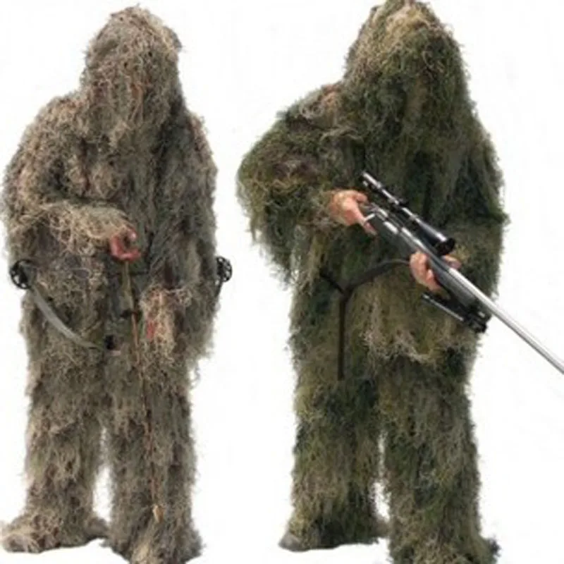 Outdoor Disguise Ghillie Set Forest Grass Hay Style Colorful Bullet Leaf Jungle Sniper Hunting Equipment