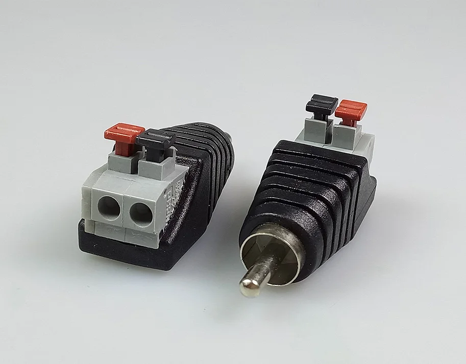 Escam 10 Stks/partij Rca Av Balun Connector Plug Schroef Terminal Geperst Type Cat5 Naar Cctv Camera Video