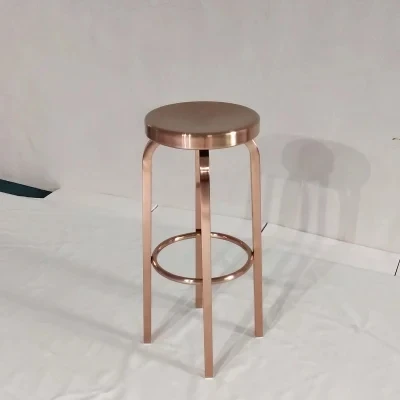 シンプルなステンレス鋼チタン回転式ハイチェア、モダンなサンプルルームジュエリーショップレジ用スツール