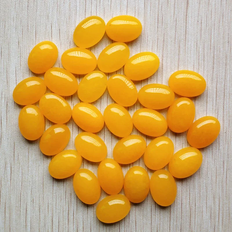 Wholesale 50pcs/lot Fashion good quality natural stone yellow Oval CAB CABOCHON jewelry beads for jewelry making 13x18mm free