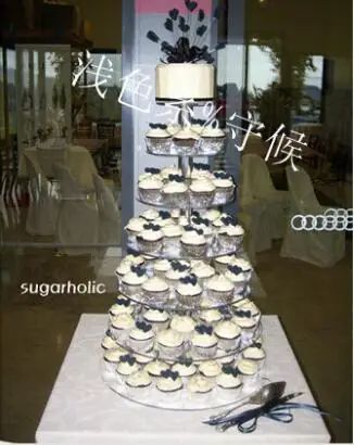 

Wholesale Transparent Acrylic cake Stand for Wedding Party/7 TIER ROUND ACRYLIC CUPCAKE WEDDING CAKE STAND wedding decoration