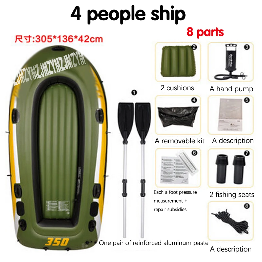 1 PC  4 person kayak thick rubber boats inflatable boat fishing boat kayak assault hovercraft boats