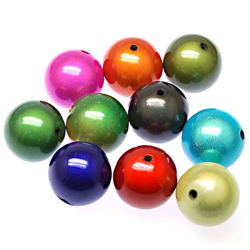 Miracle Beads Perles Magiques Acrylic Chunky Loose Beads 25 MM Round Spacer Magic Perles For Diy Jewelry Charm Bracelet Making