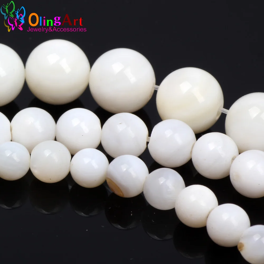 OlingArt 4 5 7mm Natural Stripes Chinese Natural character shell beads For Jewelry Making DIY Bracelet Necklace earring stone