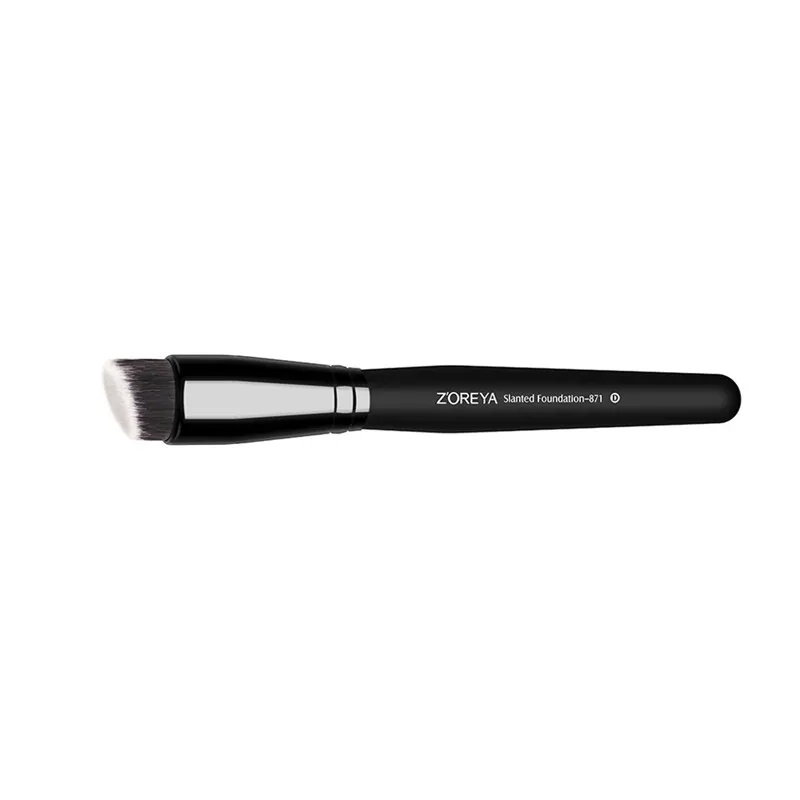 ZOREYA Brand Slanted Foundation Brush Incredibly Soft And Smooth Synthetic Hair Cosmetic Tools With Classic Black Wooden Handle