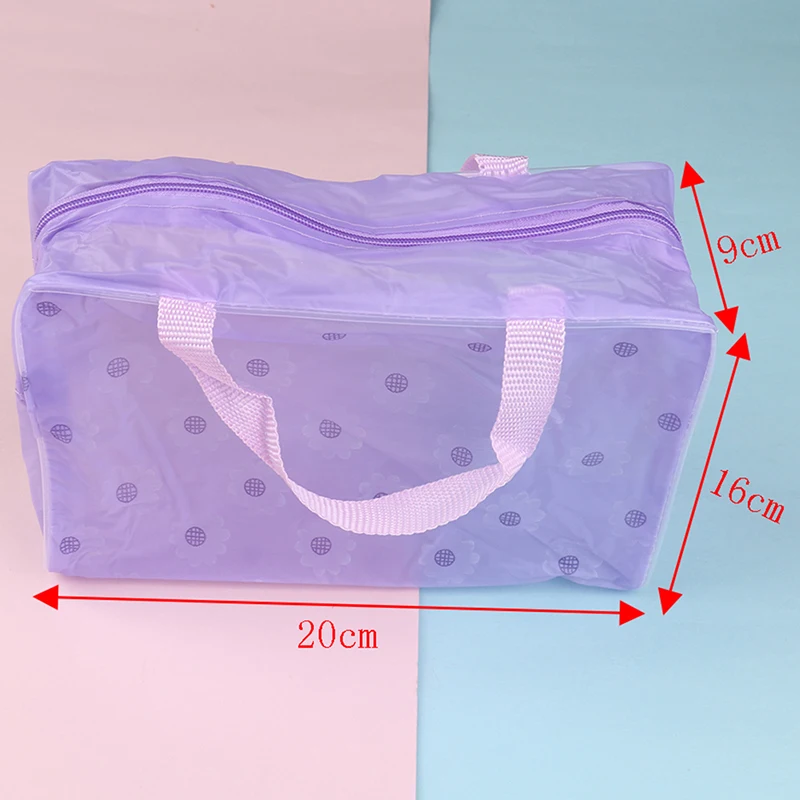 Clear Transparent Plastic Travel Makeup Bag Cosmetic Toiletry Zip Bag Pouch