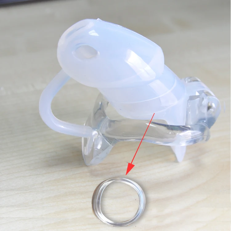 Male Soft Silicone Cock Cage With Resin Arc Penis Ring Chastity Belt Device Adult BDSM Sex Toy 2 Size For Cage 4 Color 360