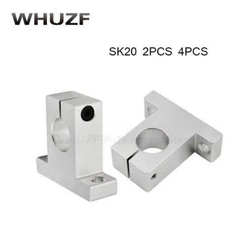 sk20 2pcs/4pcs/lot Free Shipping SK20 20mm linear bearing rail shaft support  Table CNC Router SH20A