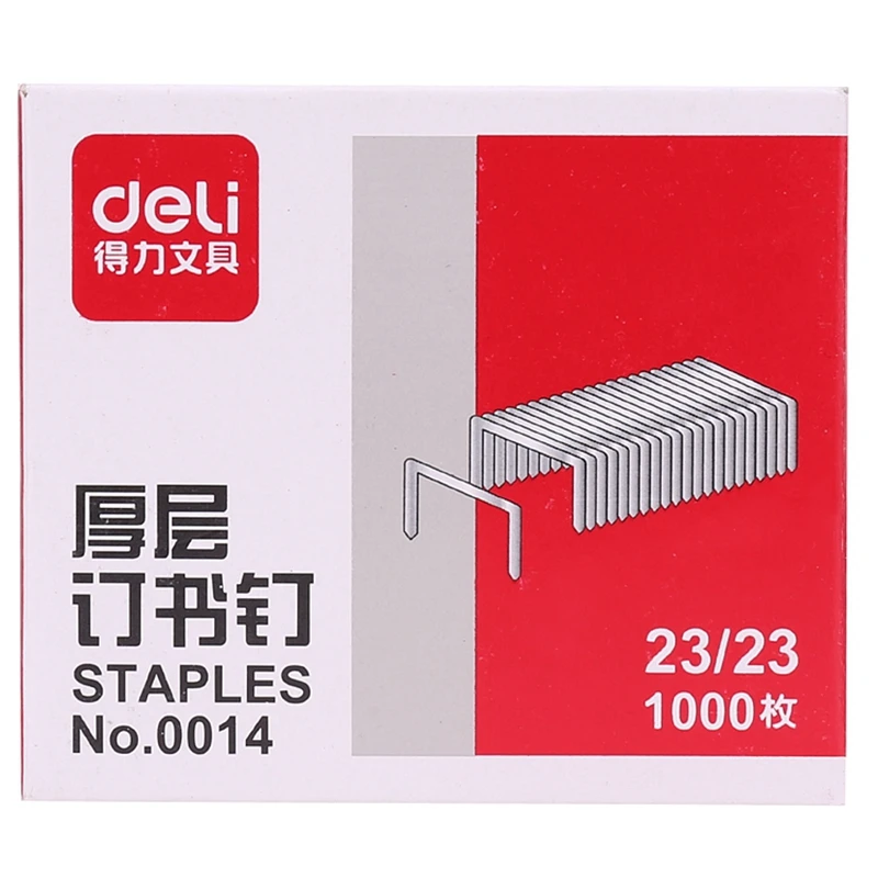 1000PCS/LOT Deli 0014 heavy stapler staples 23/23 staples 13x22 mm staples capacity bind 200 pages 70g papers