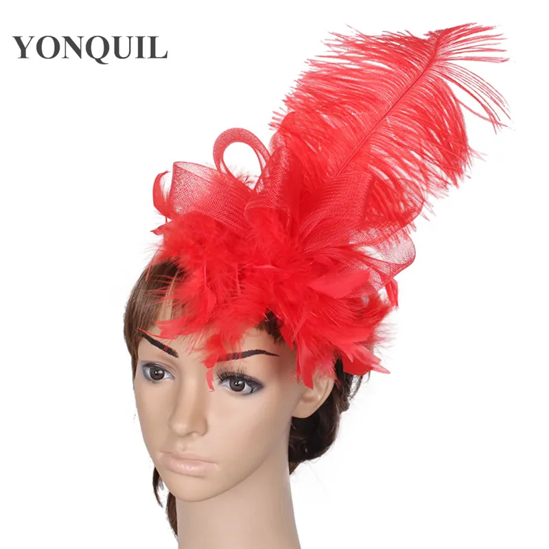 

Lady Mini Feather Hats Attractive Dance Fascinator Pillbox Party Hair Clip Girls Daily Wear Vintage Hair Accessories Multicolors