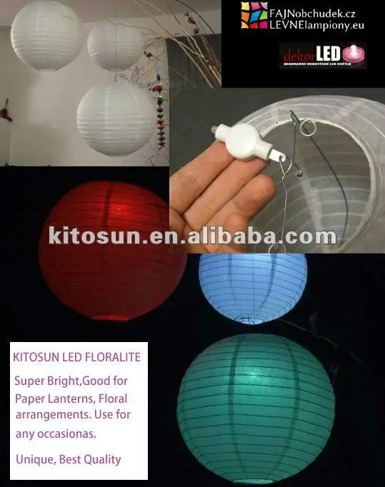 Kitosun100pzs/paquete super brillante Led floralite luz de linterna de papel colgante