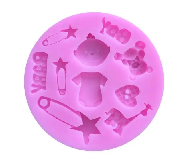 1PC Silicone Mold Baby Theme Carriage Baking Pan Cake Decorating Tools Chocolate Soap Mold Cake Stencils Kitchen Tools  LB 454