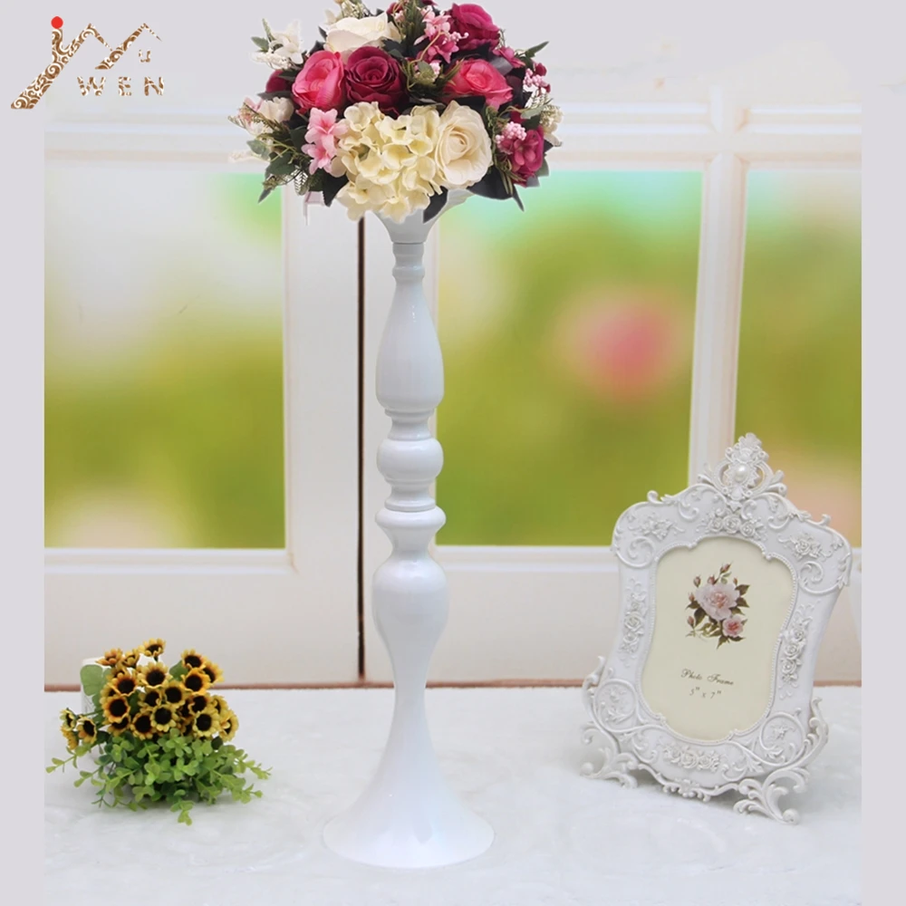 

50cm/20" White Metal Candle Holders Candle Stick Wedding Centerpiece Event Road Lead Flower Stands Rack Home Vase 10 PCS / lot