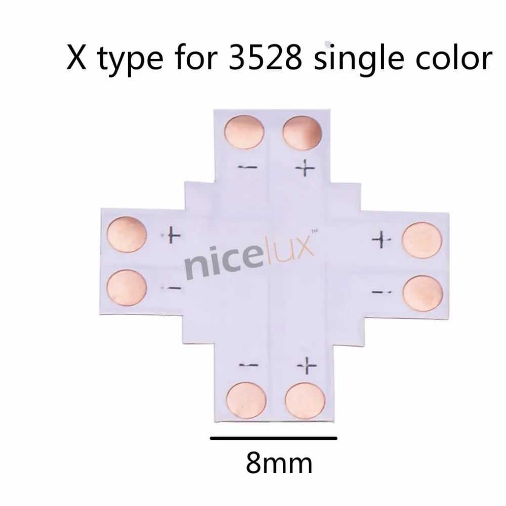 5pcs L T X Shape 8mm 10mm 12mm 2pin 4pin 5pin Single Color RGB RGBW LED Strip Corner Connector PCB Board Splitter Connector