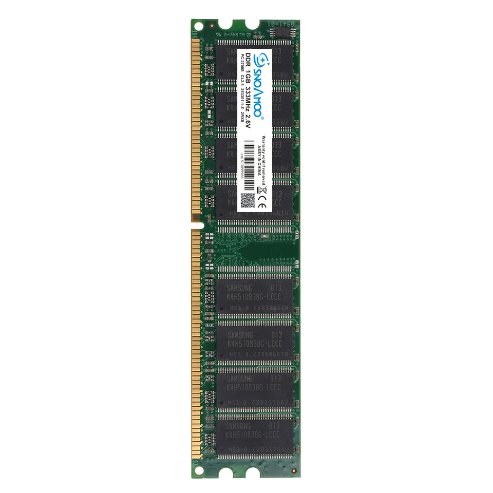 SNOAMOO DDR 1GB 400MHz PC-3200 DDR 333MHz 184Pin Desktop High Quality ddr memory CL3 DIMM RAM 1G Lifetime Warranty