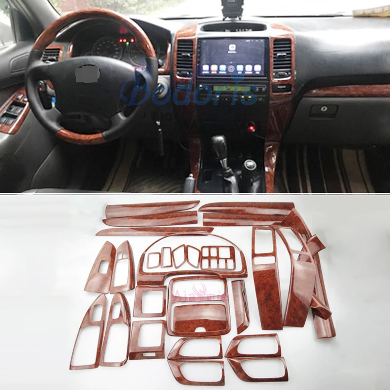 Interni in legno colore modanatura rivestimento pannello copertura Car Styling 2003-2009 per Toyota Land Cruiser 120 Prado FJ120 accessori