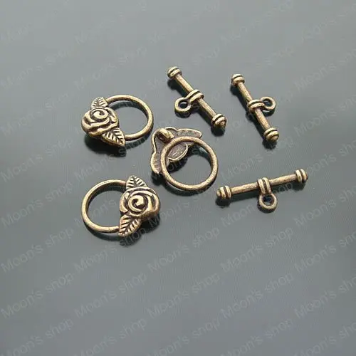 

Wholesale Rose Circle 20*15mm Antique Bronze Flower Alloy OT Clasps Diy Fashion Bracelets Findings 30 sets (JM2302)