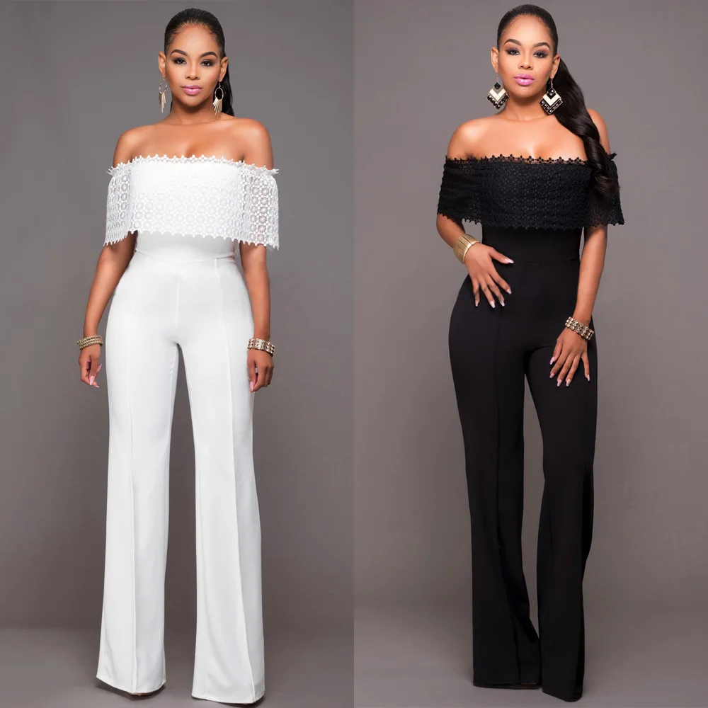 2019 Fashion Vrouwen Een stuk Kleding tube Jumpsuit Kant Cool Sexy Bodysuit