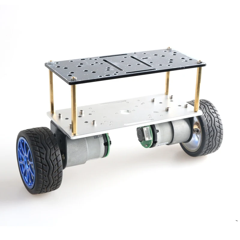 Double Plate 2wd Two Rounds of Self-balancing DC 12V Motor Car Two-wheel Balancing Car Smart Car Chassis Kit