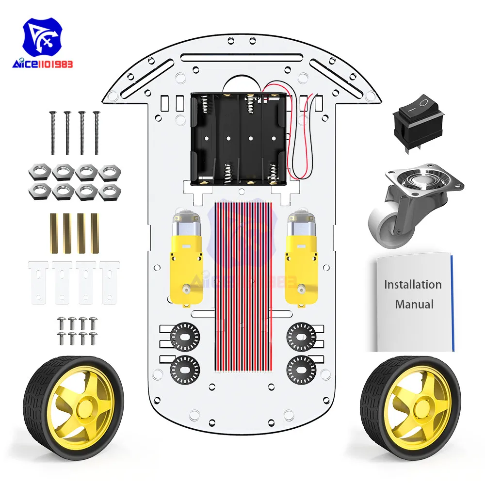 Diymore 2WD Roboter Smart Car Chassis Kits mit Geschwindigkeit Encoder für Arduino 51 M26 DIY Bildung Roboter Smart Auto Kit