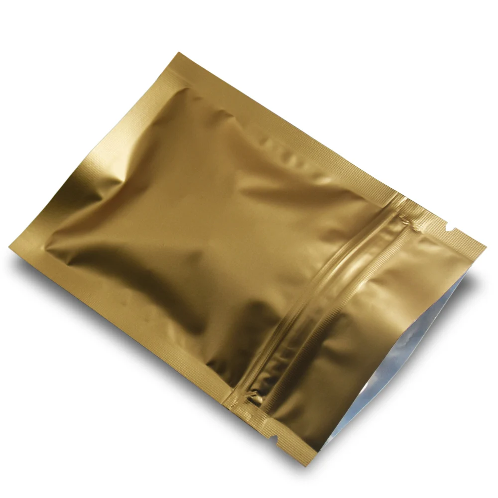 

8*12cm Matte Gold Dried Food Smell Proof Storage Mylar Pouch Retail Grip Seal Aluminum Foil Zip Lock Ziplock Bulk Food Pack Bags