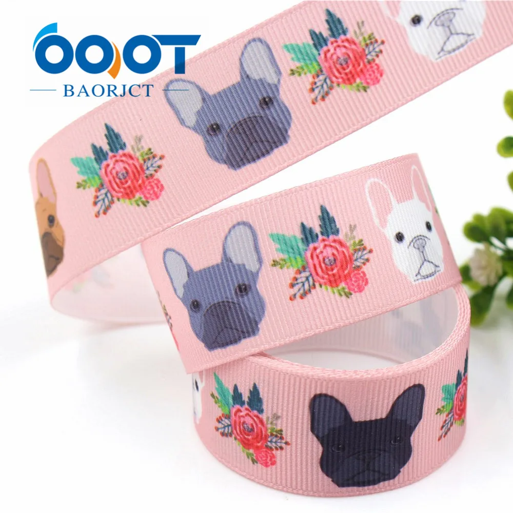 G-181013 1\'\' 25mm Pet dog Printed grosgrain ribbon 10 yards/lot DIY handmade bows gift packaging party decoration accessories