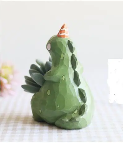 Garden Pot Creative Resin Cute Dinosaur Shaped Resin  New Novelty Bonsai Plant Flower Pot For Office Desk Decorations