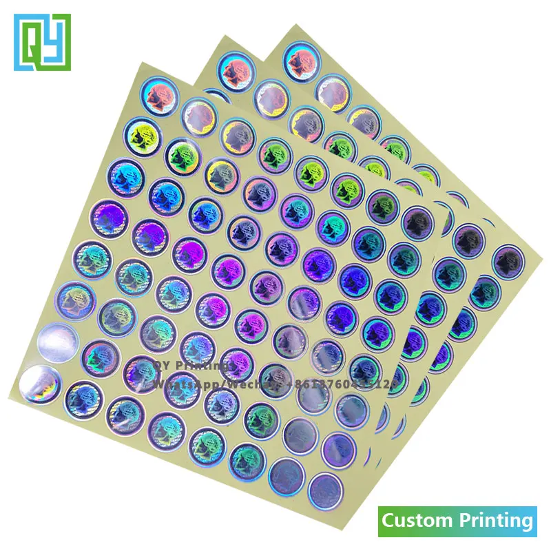 10000pcs 18x18mm Free Shipping Custom Printed 3D Hologram Stickers 2D Permanet Holographic Brand Mark Logo Printing Stickers