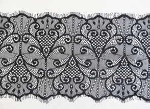 17.5cm wide 3yards per length jacquard non-elastic lace eyelash, XERY0111L