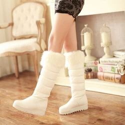 Women's High Boot 2019 Winter Warm Plush Snow Boots For Woman Knee-High Boots White Black Ladies Snow Boot Warm Winter Shoes