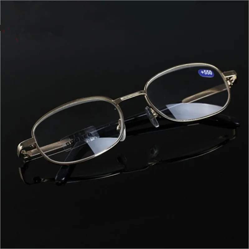 Vintage Gold Full Rim Metal Reading Glasses Strong Power Strength Presbyopic glasses +450 +500 +550 +600