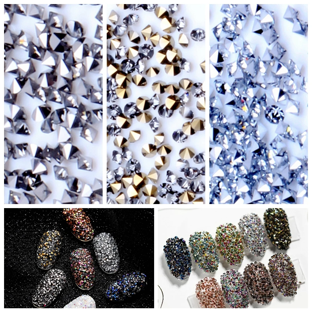 Manicure Mini Zircon Rhinestones 1.1mm Micro Crystal Strass Glass AB Rhinestones For Nail Art Decorations 1400pcs