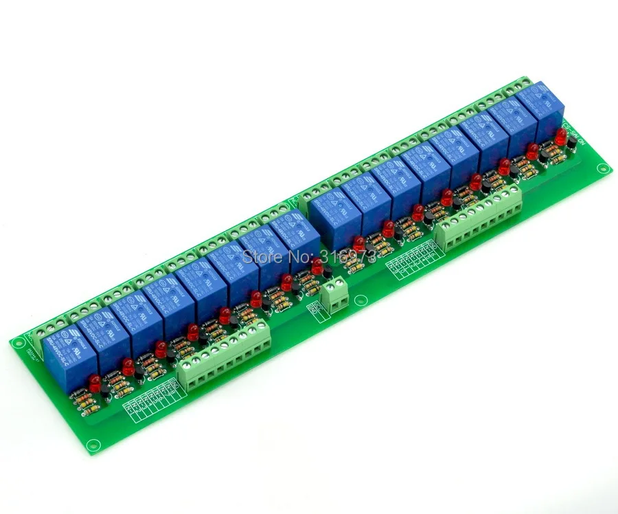 

16 SPDT Power Relay Module, DC 48V Coil, 10A 250VAC/30VDC, Board.