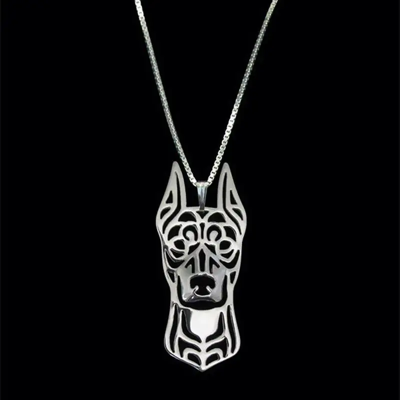 Women Metal Alloy Pet Pendant German Pinscher Dog Necklaces