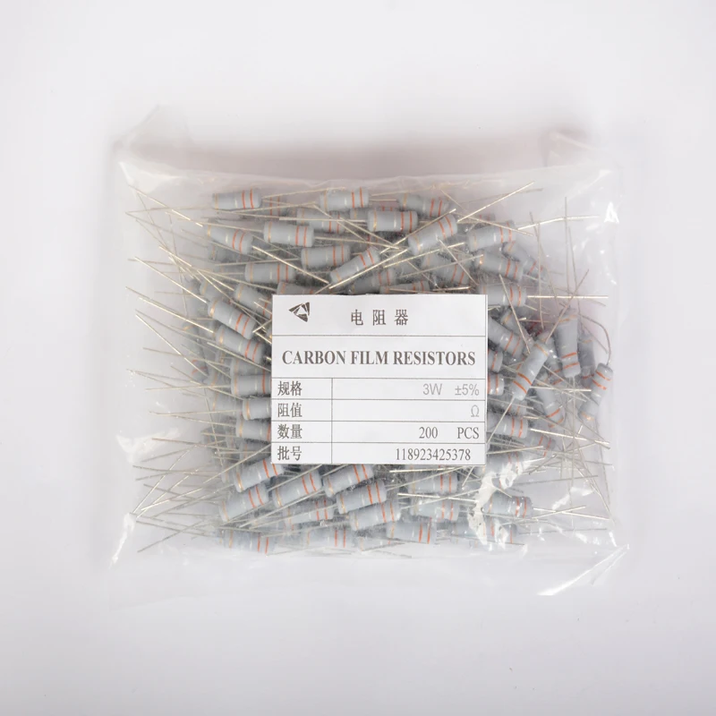 20pcs 5% 3W Metal oxide film Resistor 0.1 0.12 0.15 0.18 0.2 0.22 0.24 0.27 0.3 0.33 0.36 0.39 0.43 ohm Carbon Film Resistor