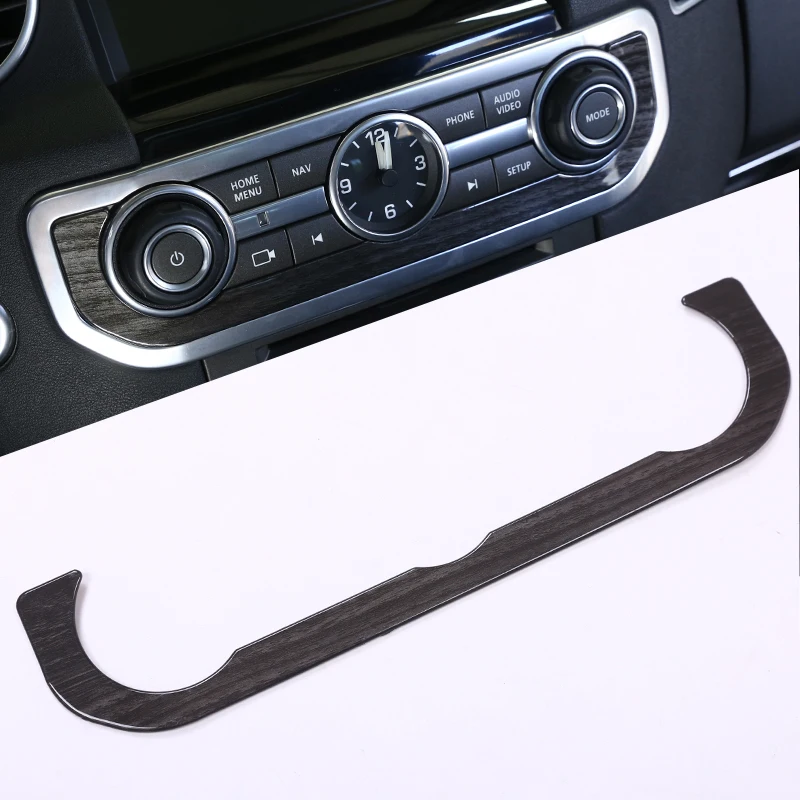 

Car Accessory Interior Timetable Decoration Frame Sequins Trim For Land Rover Discovery 4 LR4 2010-2016 Black Wood Grain 1 Pcs