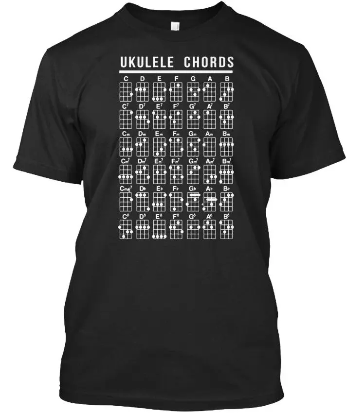 2019 Flash Print Cotton Slim Fit Crew Neck Ukulele Chords Custom T Shirts Cheap