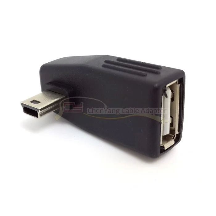 Mini USB 2.0 Up & Down & Left & Right Anlgled OTG USB Female to Mini 5P Male Adapter Connector 90D USB OTG HOST