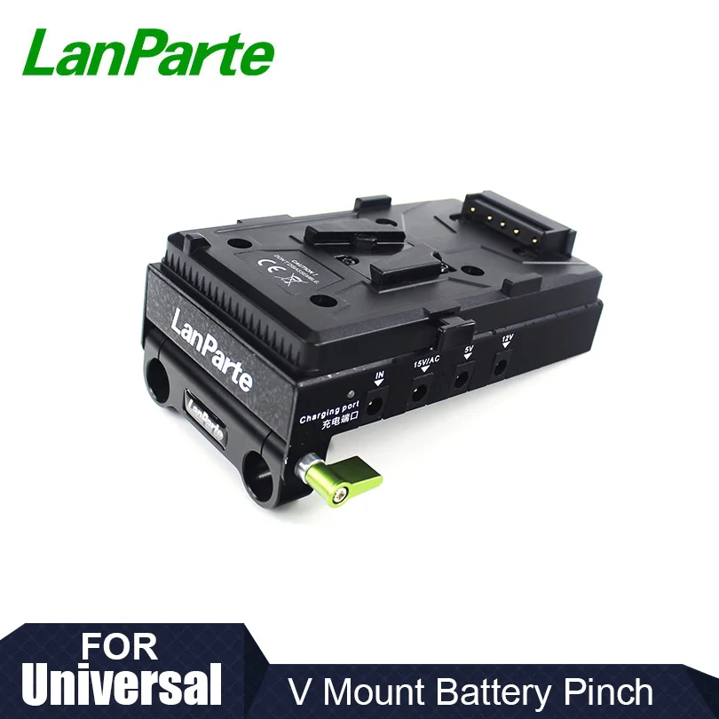 Lanparte V-mount Battery Pinch Plate with Multiple Power Output DC D-tap USB Port for DSLR Camera